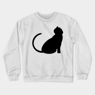 Black cat silhouette drawing Crewneck Sweatshirt